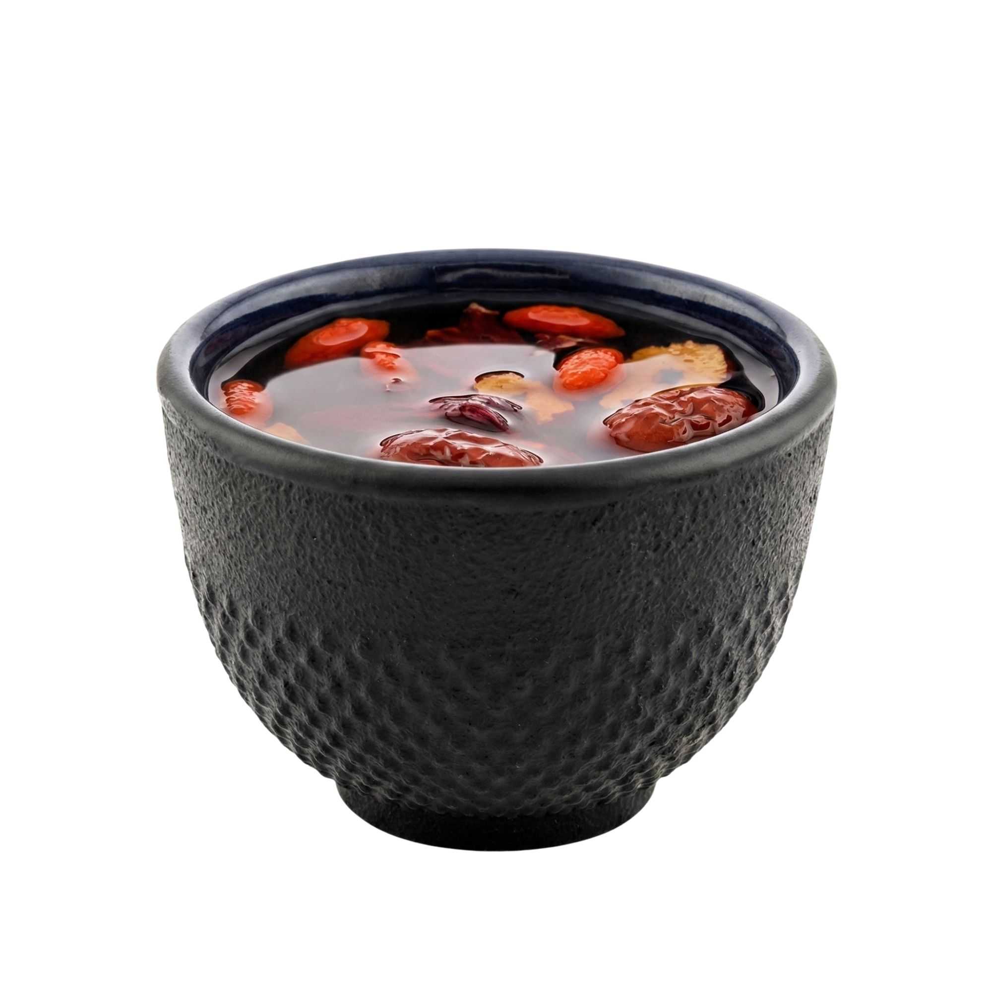 Tetsubin 5 oz Round Black Cast Iron Tea Cup - 3 1/4" x 3 1/4" x 2 1/4" - 2 count box