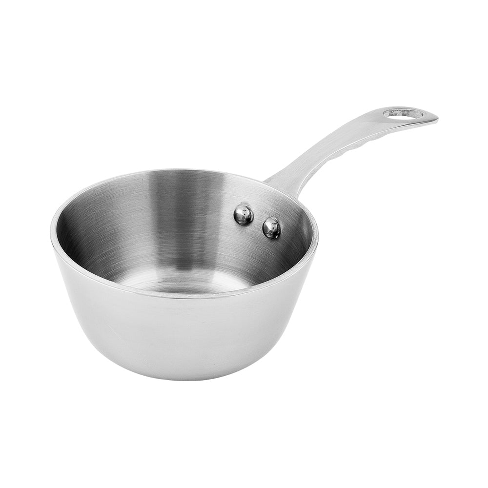 Met Lux Round Silver Stainless Steel Mini Sauce Pan - 7" x 3 1/2" x 2" - 1 count box