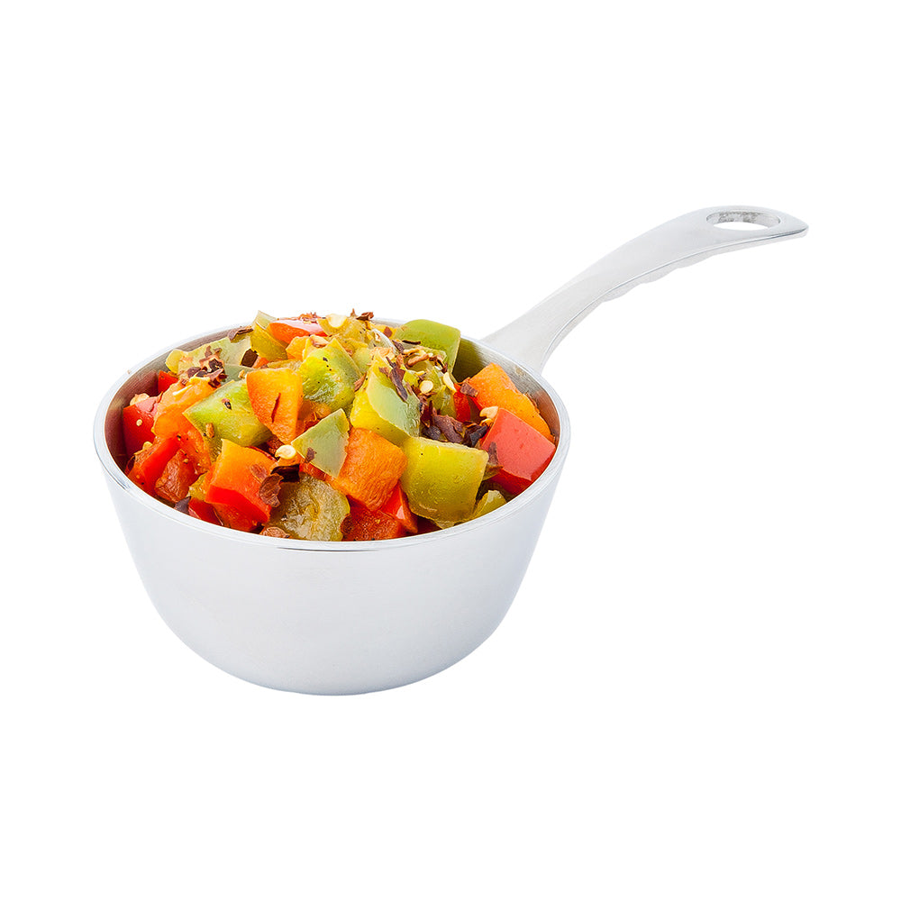 Met Lux Round Silver Stainless Steel Mini Sauce Pan - 7" x 3 1/2" x 2" - 1 count box