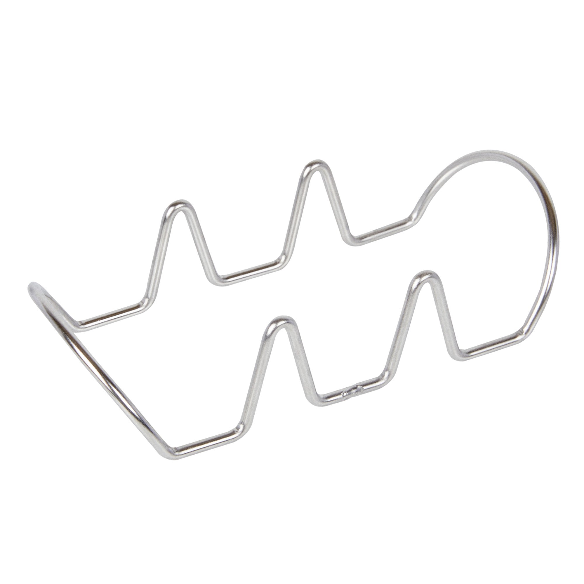 Met Lux Rectangle Silver Stainless Steel Triplo Taco Rack Stand - 3 Tacos - 6 3/4" x 3 1/4" x 1 1/2" - 1 count box