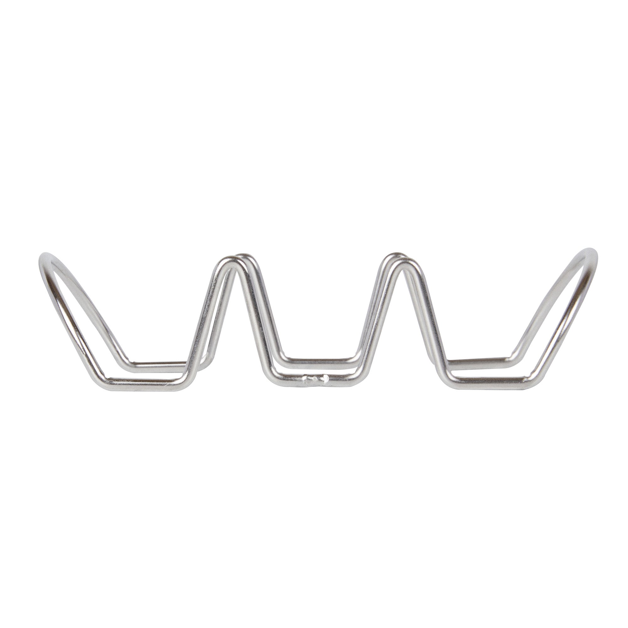 Met Lux Rectangle Silver Stainless Steel Triplo Taco Rack Stand - 3 Tacos - 6 3/4" x 3 1/4" x 1 1/2" - 1 count box