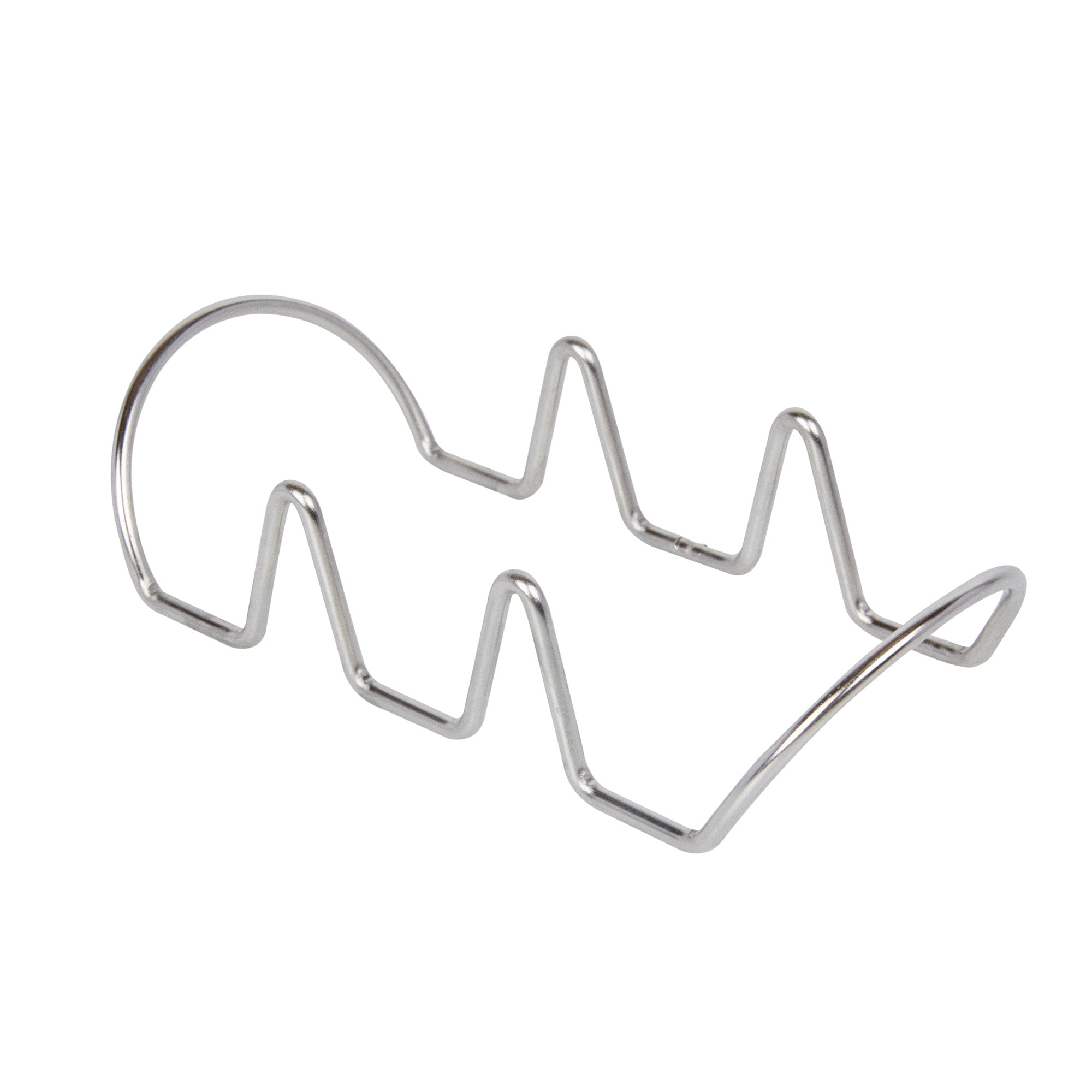 Met Lux Rectangle Silver Stainless Steel Triplo Taco Rack Stand - 3 Tacos - 6 3/4" x 3 1/4" x 1 1/2" - 1 count box