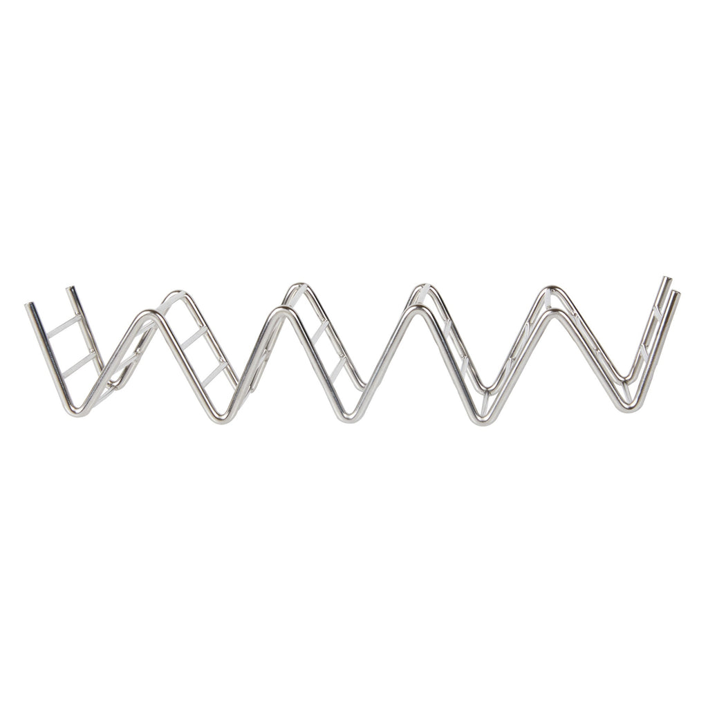 Met Lux Rectangle Silver Stainless Steel Cinque Taco Rack Stand - 5 Tacos - 8 1/4" x 2 1/2" x 1 1/2" - 1 count box