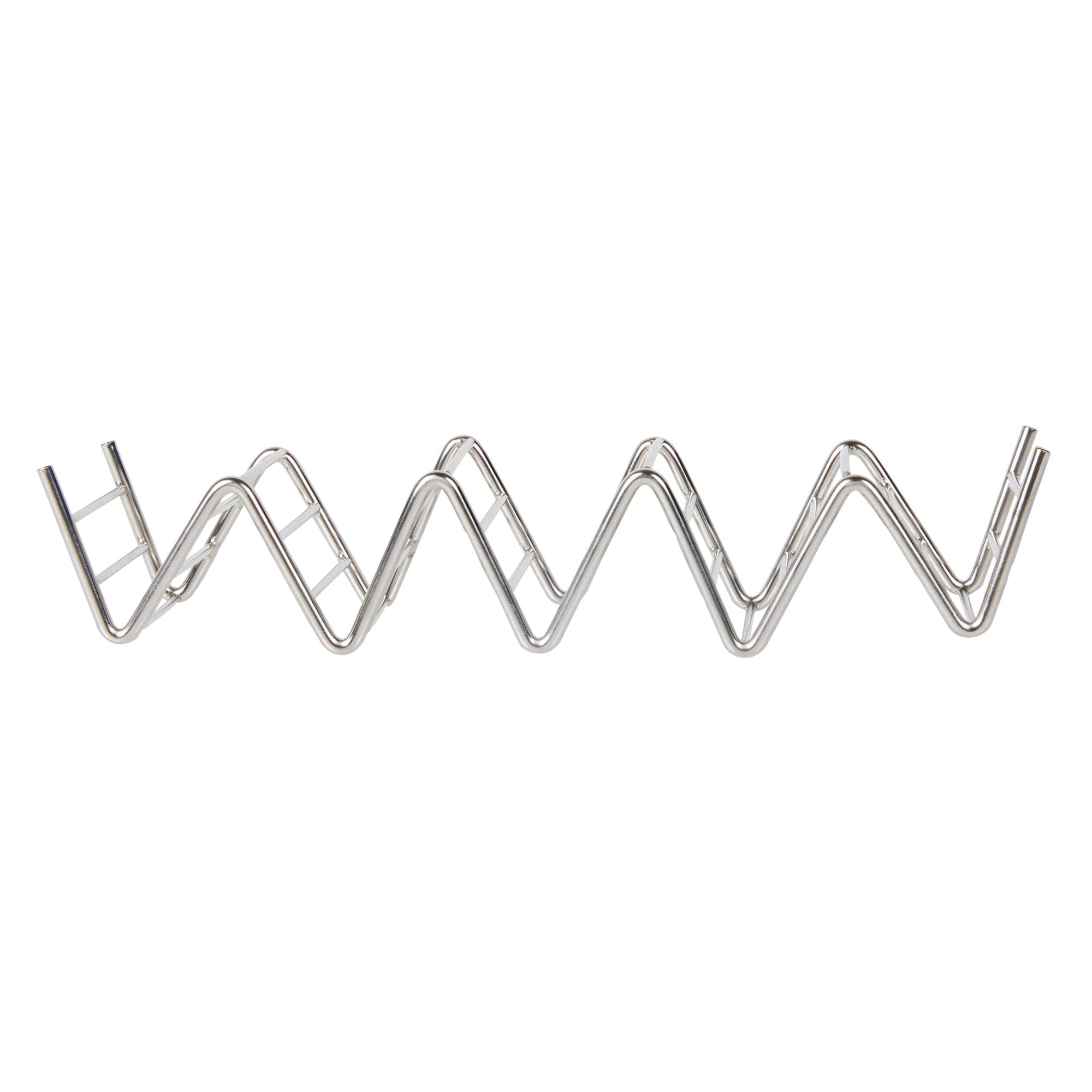 Met Lux Rectangle Silver Stainless Steel Cinque Taco Rack Stand - 5 Tacos - 8 1/4" x 2 1/2" x 1 1/2" - 1 count box