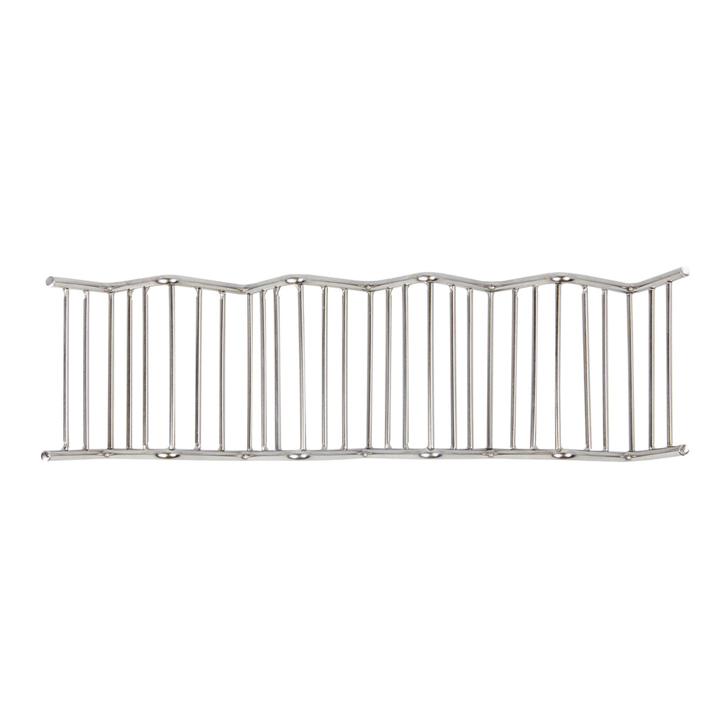 Met Lux Rectangle Silver Stainless Steel Cinque Taco Rack Stand - 5 Tacos - 8 1/4" x 2 1/2" x 1 1/2" - 1 count box