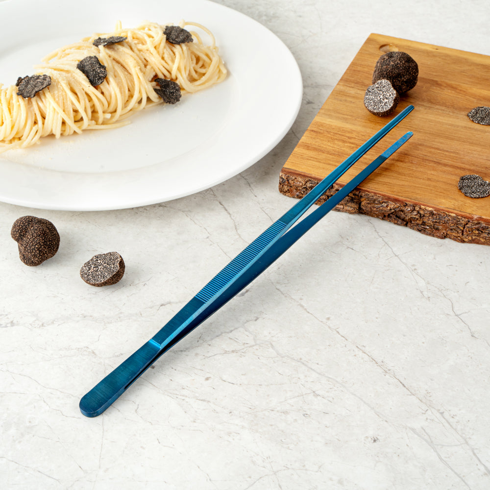 Perfect Point Titanium Blue Stainless Steel Long Straight Tweezers - 11 3/4" x 3/4" - 1 count box