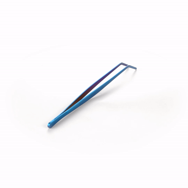Perfect Point Titanium Blue Stainless Steel Long Slant Nose Tweezers - 11 3/4" x 3/4" x 1/2" - 1 count box