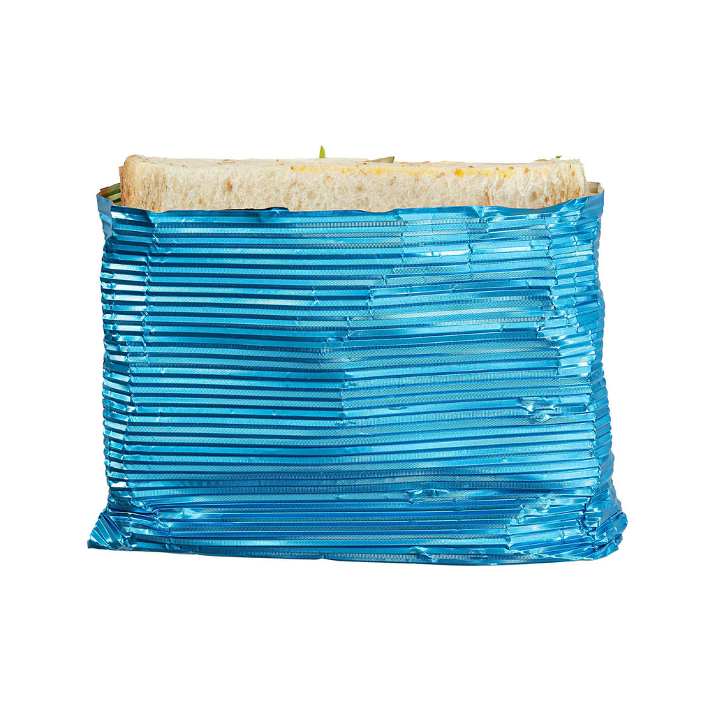 Foil Lux Electric Blue Aluminum Wrap and Basket Liner - Ripple - 12" x 12" - 500 count box
