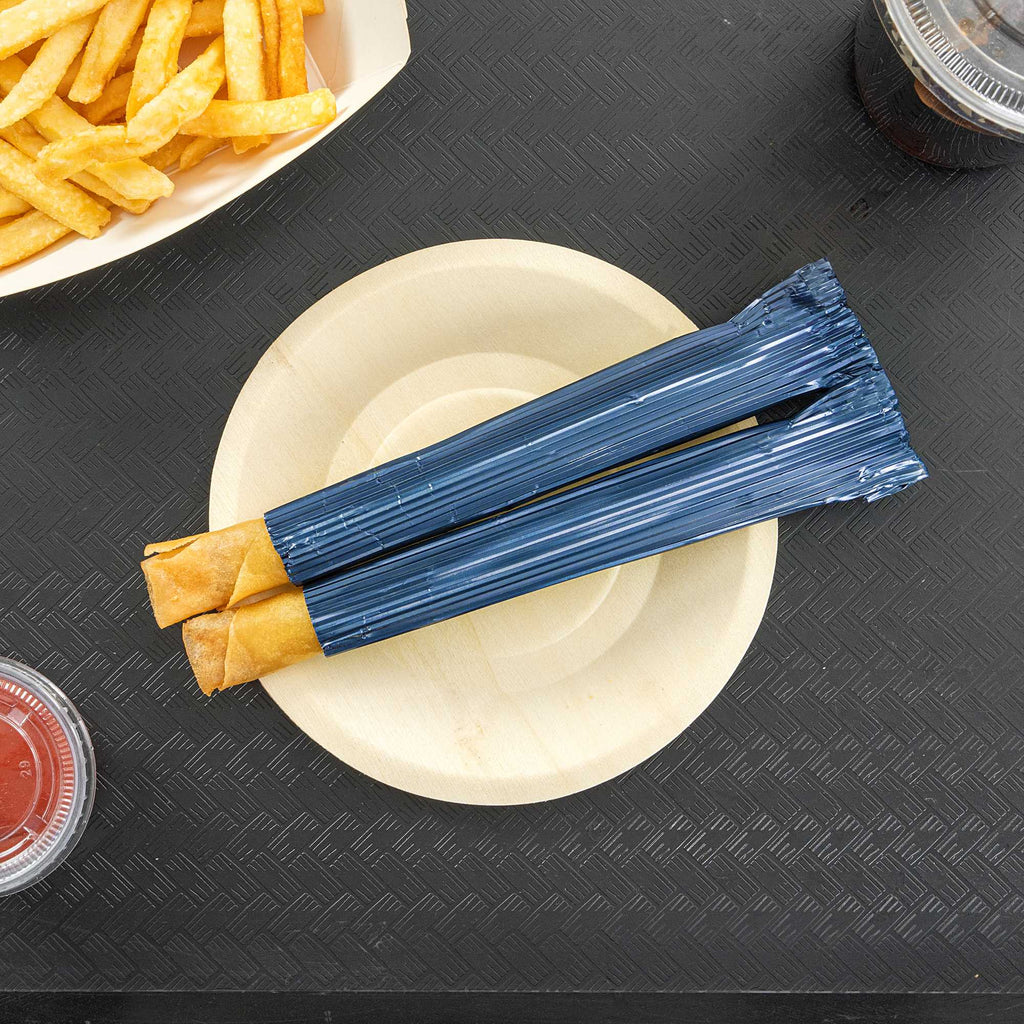 Foil Lux Navy Aluminum Wrap and Basket Liner - 12" x 12" - 500 count box