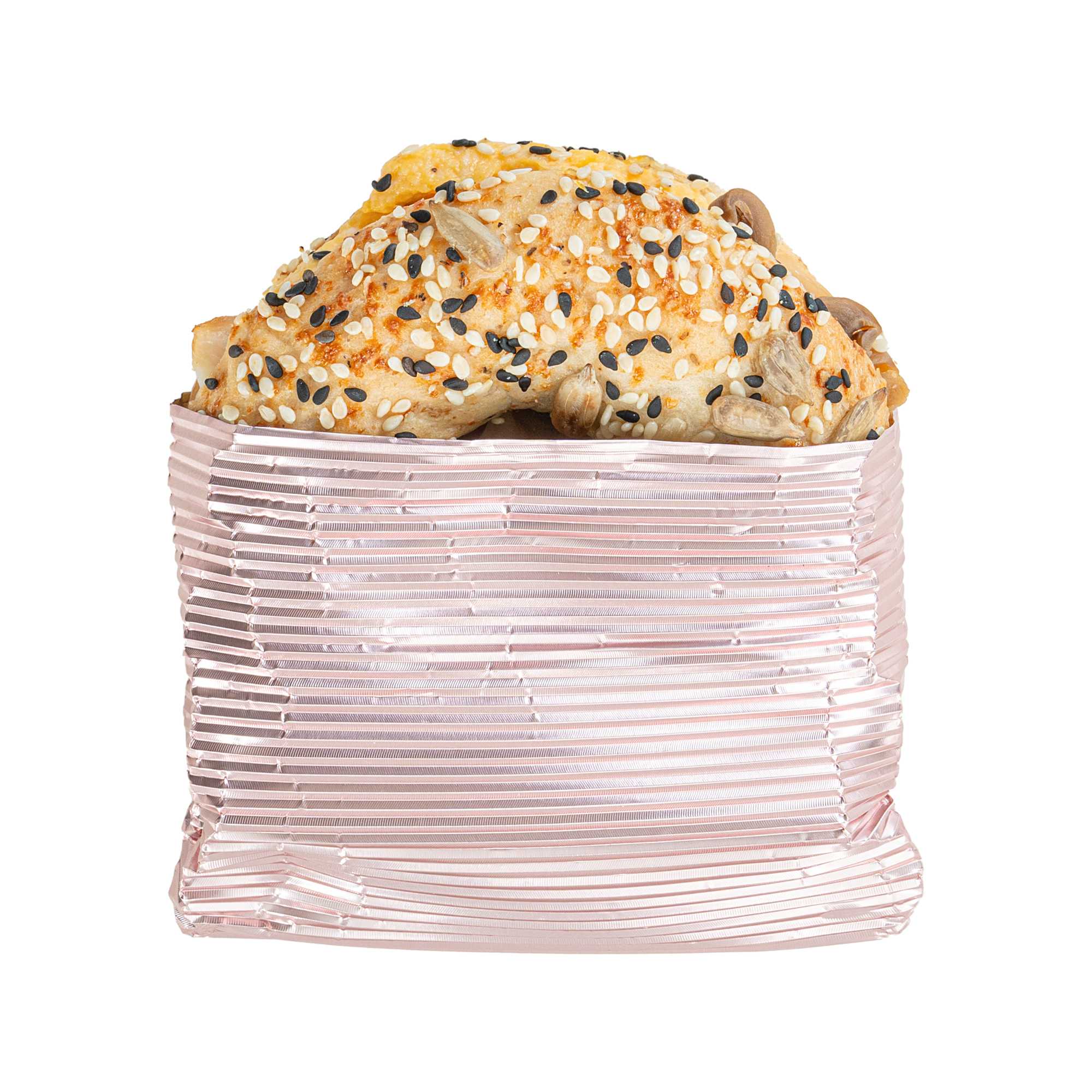 Foil Lux Pink Aluminum Wrap and Basket Liner - Ripple - 12" x 12" - 500 count box