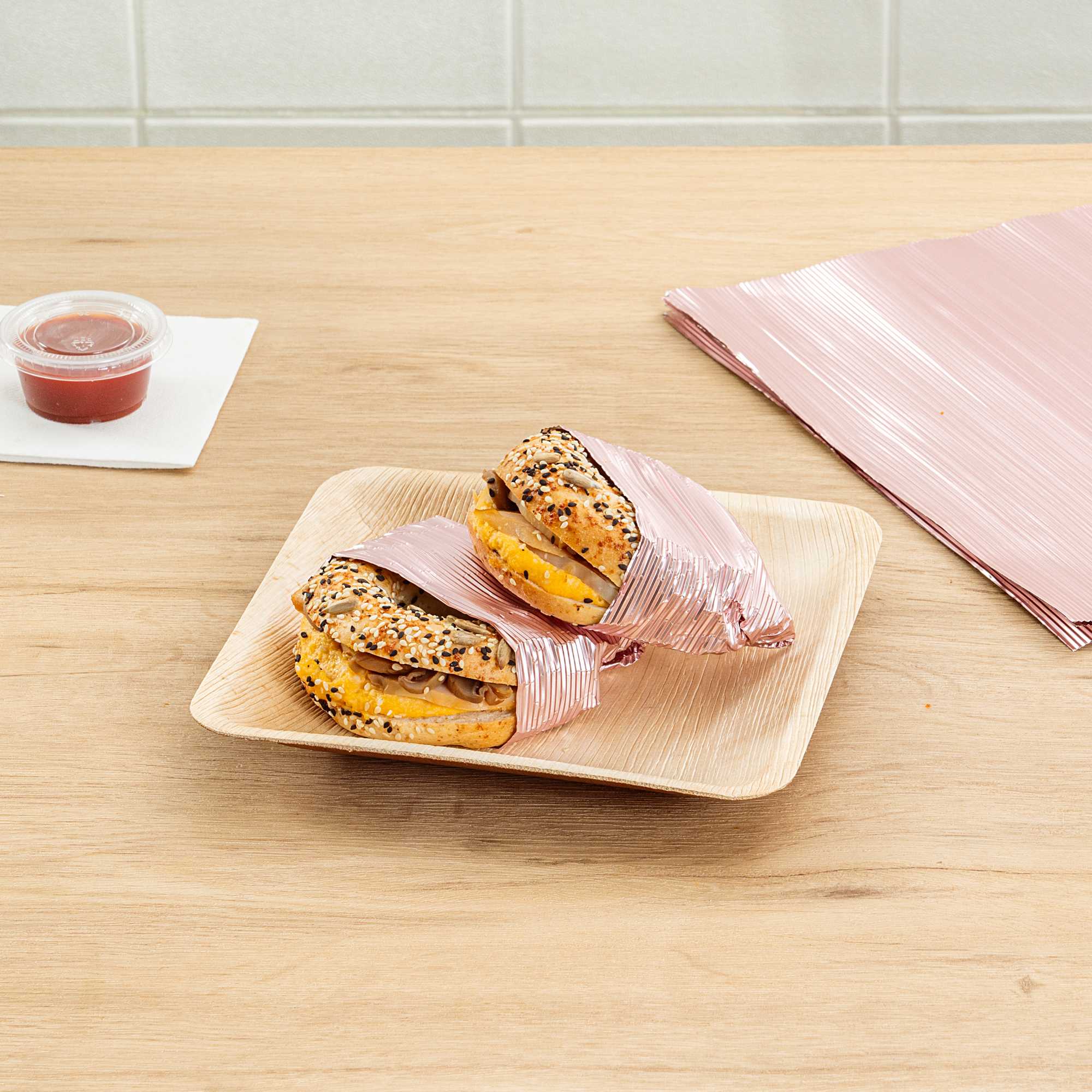 Foil Lux Pink Aluminum Wrap and Basket Liner - Ripple - 12" x 12" - 500 count box