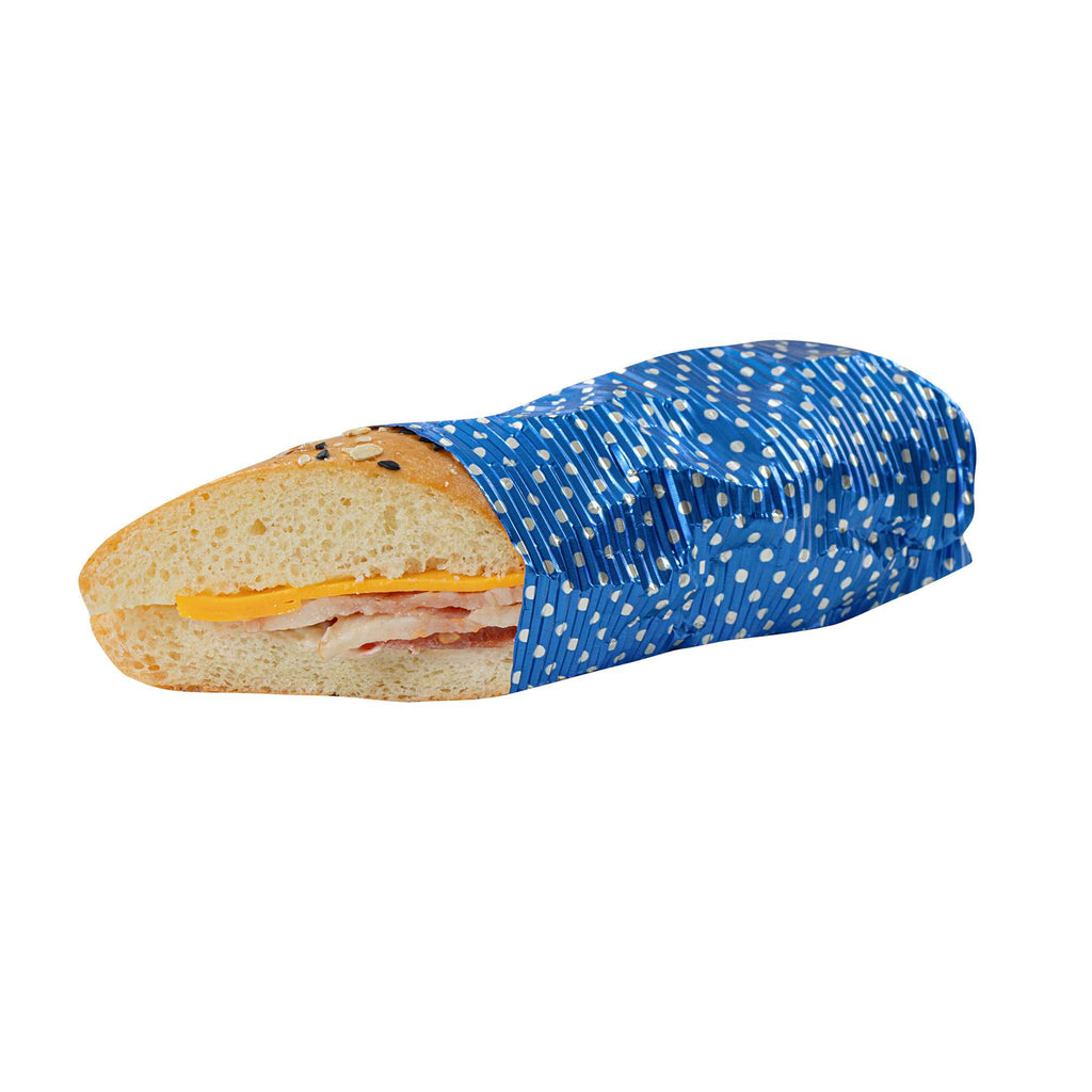 Foil Lux Royal Blue Aluminum Wrap and Basket Liner - Ripple, Polka Dot - 12" x 12" - 500 count box