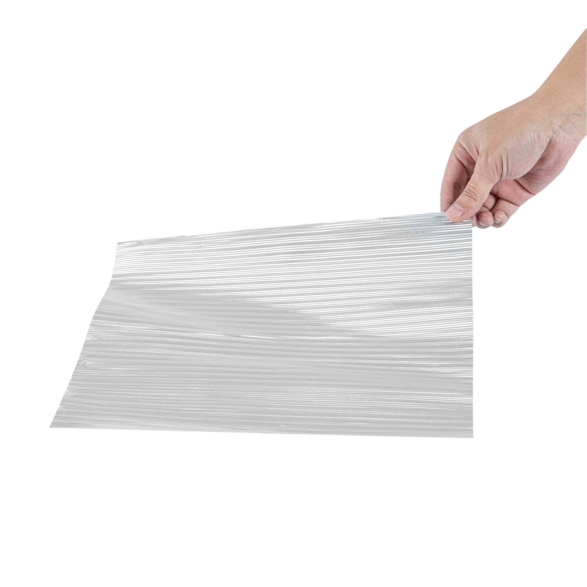Foil Lux Silver Aluminum Wrap and Basket Liner - Ripple - 12" x 12" - 500 count box