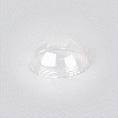 Foil Lux Round Clear Plastic Dome Lid - Fits 4 oz Aluminum Baking Cup - 3 1/2" x 3 1/2" x 1 1/2" - 100 count box