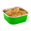 Foil Lux 10 oz Square Lime Green Aluminum Baking Cup - 4 1/4" x 4 1/4" x 1 1/2" - 100 count box