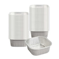 Foil Lux 10 oz Square Gray Aluminum Baking Cup - 4 1/4" x 4 1/4" x 1 1/2" - 100 count box
