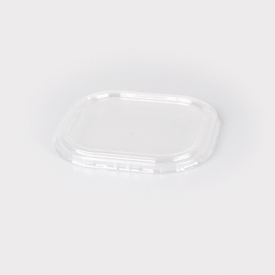 Foil Lux Square Clear Plastic Flat Lid - Fits 10 oz Aluminum Baking Cup - 4 1/2" x 4 1/2" - 100 count box