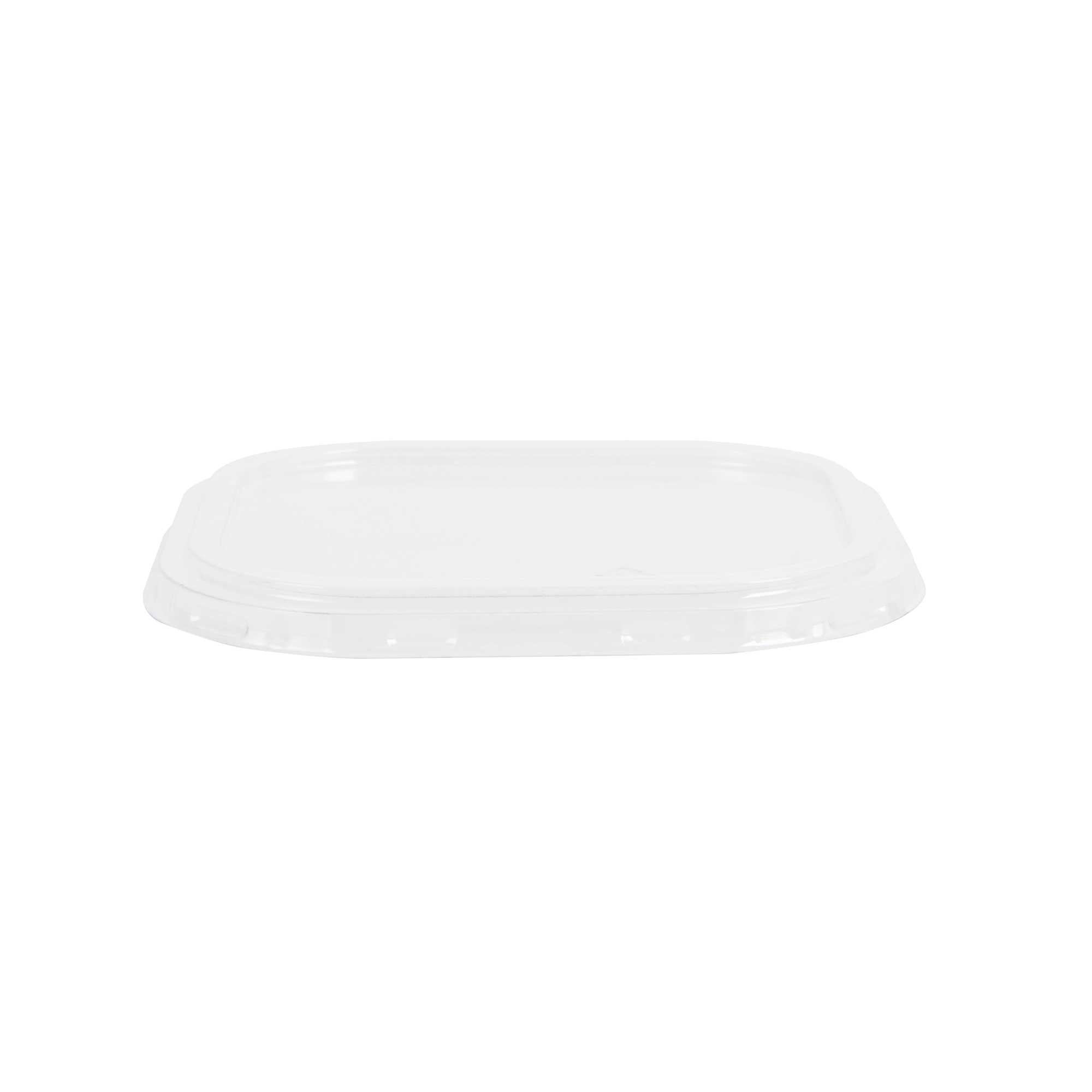Foil Lux Square Clear Plastic Flat Lid - Fits 10 oz Aluminum Baking Cup - 4 1/2" x 4 1/2" - 100 count box