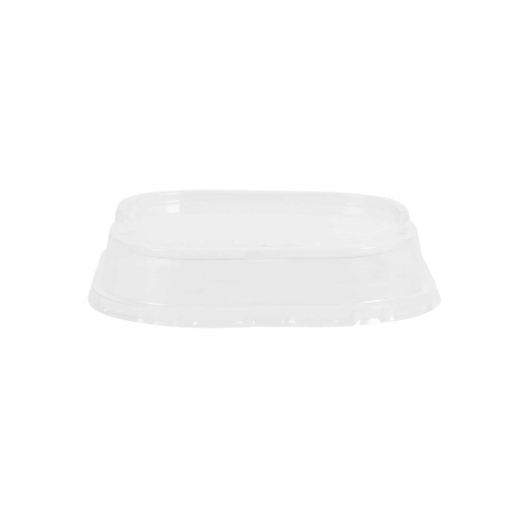 Foil Lux Square Clear Plastic Dome Lid - Fits 10 oz Aluminum Baking Cup - 4 1/2" x 4 1/2" x 1" - 100 count box