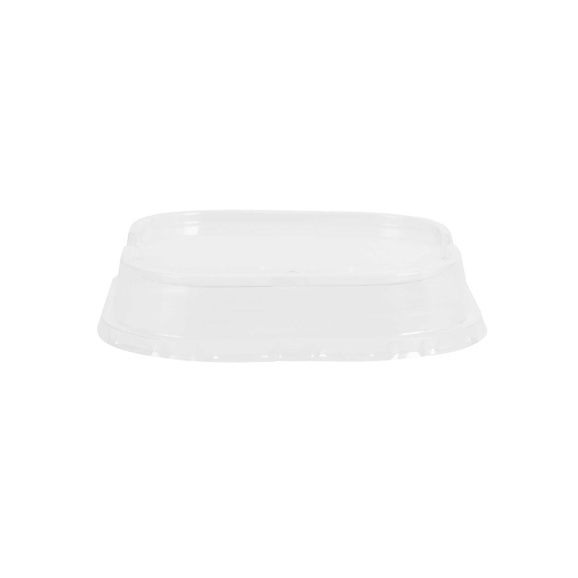 Foil Lux Square Clear Plastic Dome Lid - Fits 10 oz Aluminum Baking Cup - 4 1/2" x 4 1/2" x 1" - 100 count box