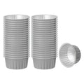 Foil Lux 4 oz Round Gray Aluminum Baking Cup - Lids Available - 3 1/4" x 3 1/4" x 1 1/2" - 100 count box