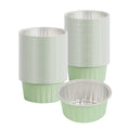 Foil Lux 4 oz Round Pistachio Green Aluminum Baking Cup - Lids Available - 3 1/4" x 3 1/4" x 1 1/2" - 100 count box