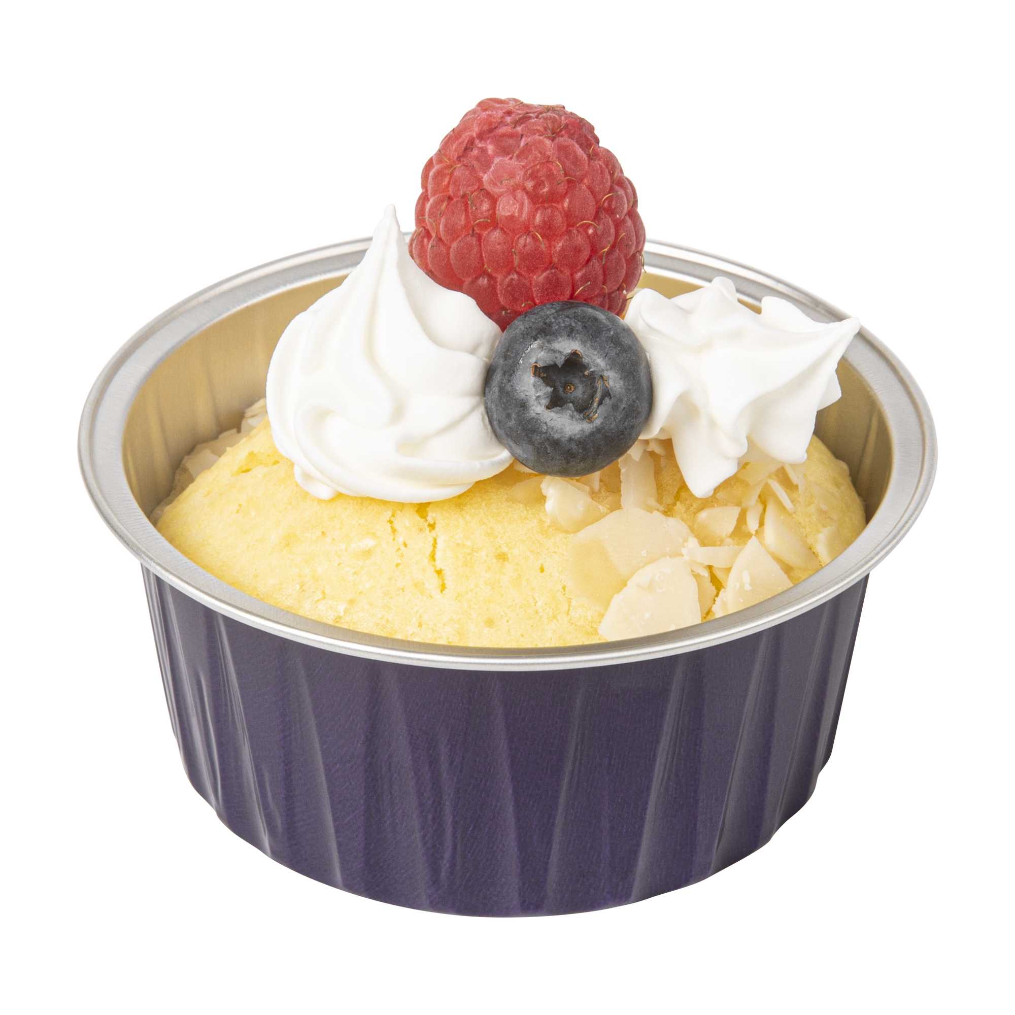 Foil Lux 4 oz Round Purple Aluminum Baking Cup - Lids Available - 3 1/4" x 3 1/4" x 1 1/2" - 100 count box