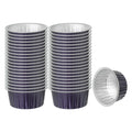 Foil Lux 4 oz Round Purple Aluminum Baking Cup - Lids Available - 3 1/4" x 3 1/4" x 1 1/2" - 100 count box