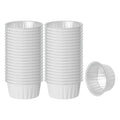Foil Lux 4 oz Round White Aluminum Baking Cup - Lids Available - 3 1/4" x 3 1/4" x 1 1/2" - 100 count box