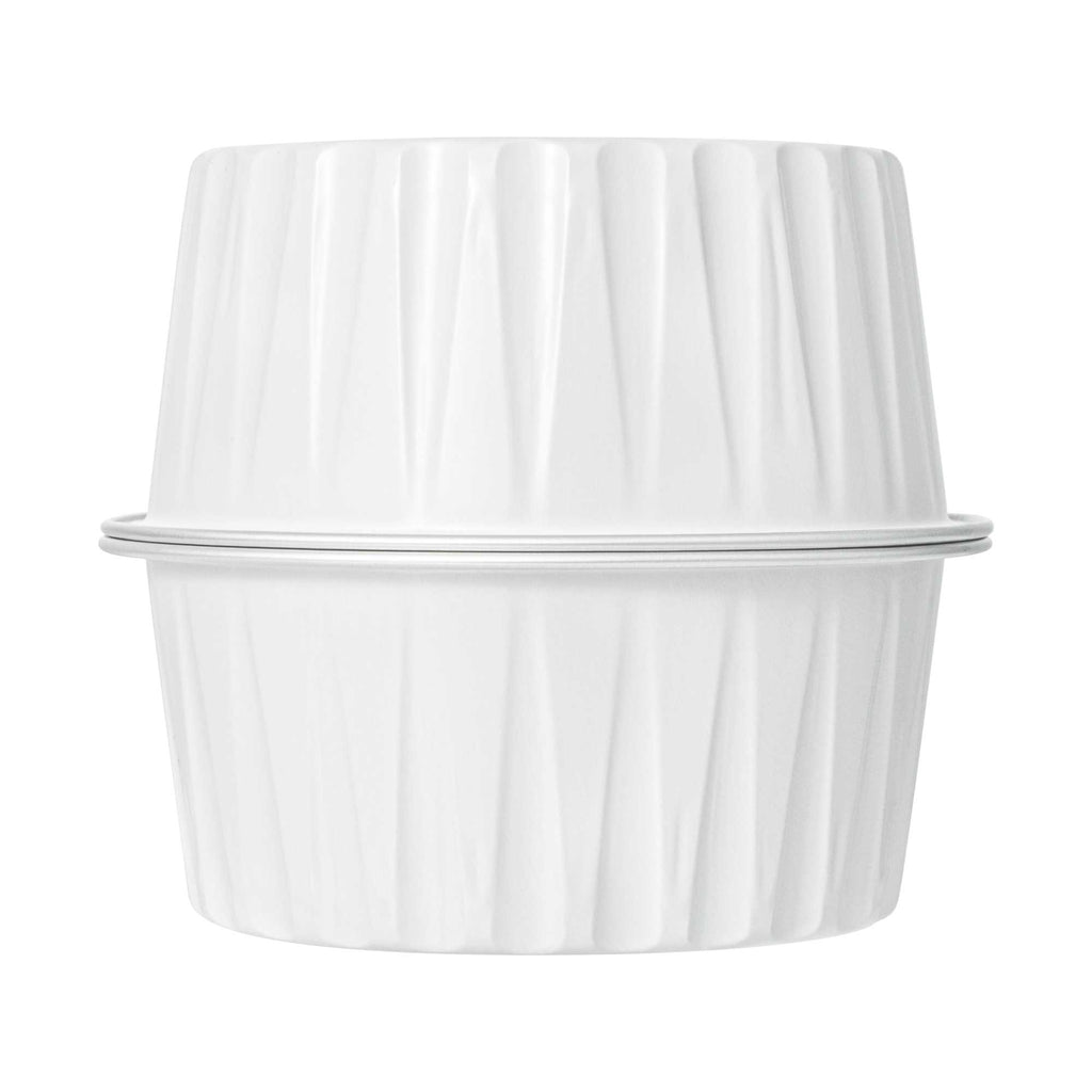 Foil Lux 4 oz Round White Aluminum Baking Cup - Lids Available - 3 1/4" x 3 1/4" x 1 1/2" - 100 count box