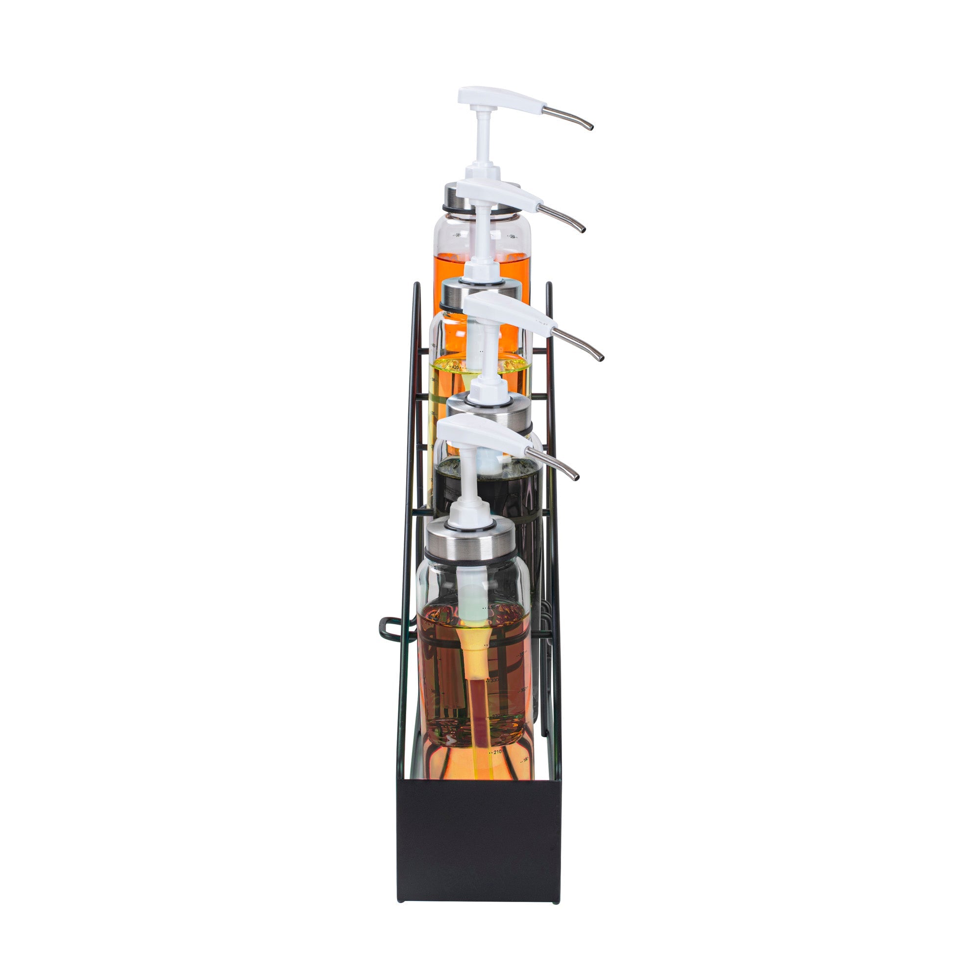 Restpresso Black Iron Bottle Display - 4-Tier - 17" x 4 1/4" x 13" - 1 count box