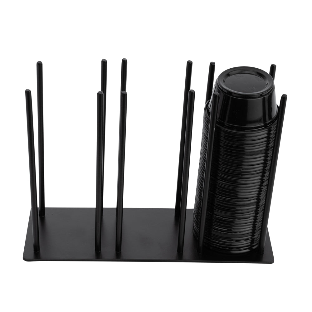 Chef 101 Black Iron Horizontal Portion Cup / Lid Organizer - 3 Section - 8 1/4" x 3" x 6" - 1 count box