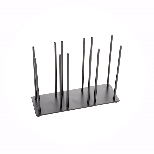 Chef 101 Black Iron Horizontal Portion Cup / Lid Organizer - 3 Section - 8 1/4" x 3" x 6" - 1 count box