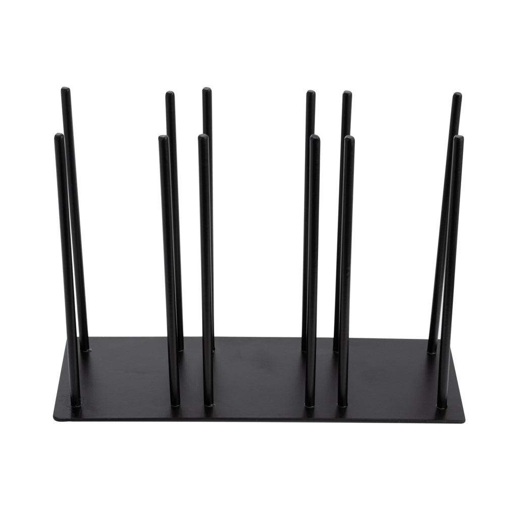 Chef 101 Black Iron Horizontal Portion Cup / Lid Organizer - 3 Section - 8 1/4" x 3" x 6" - 1 count box
