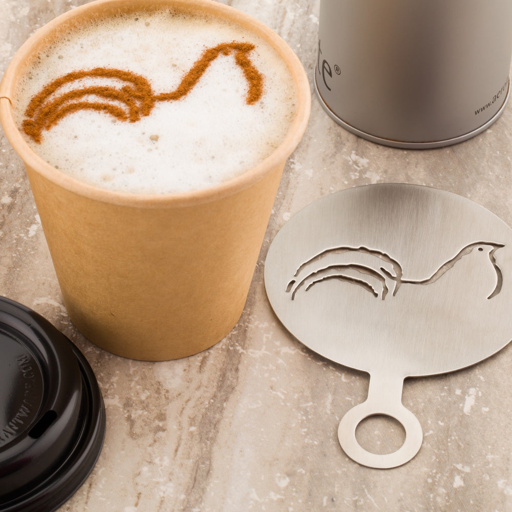 Restpresso Stainless Steel Bird Coffee Decorating Stencil - 4 3/4" x 3 1/4" - 1 count box