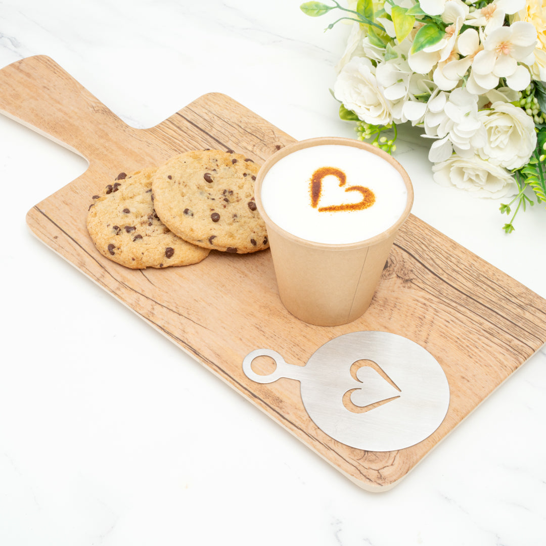Restpresso Stainless Steel Coffee Decorating Stencil Set - Includes 8 Stencils - 4 3/4" x 3 1/4" - 8 count box