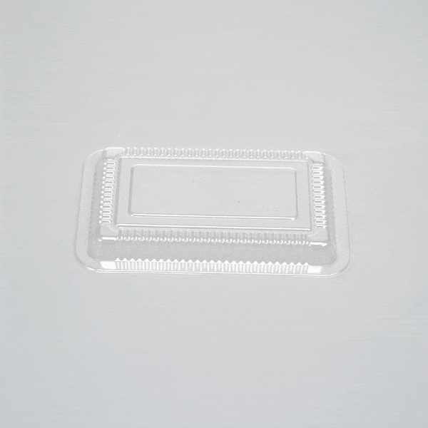Foil Lux Rectangle Clear Plastic Lid - Fits 27 oz Container - 8" x 5 1/4" x 1" - 200 count box