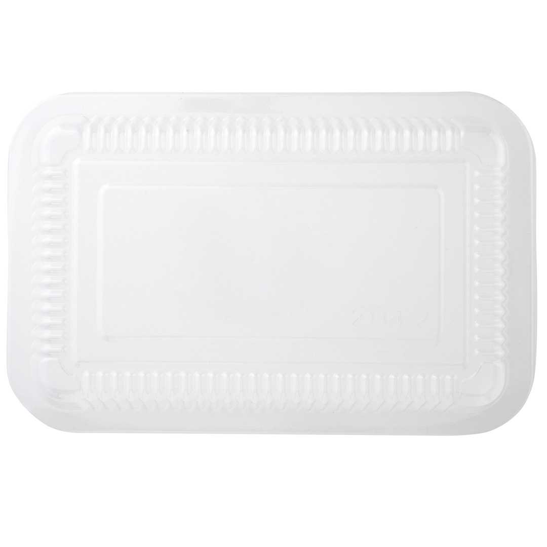 Foil Lux Rectangle Clear Plastic Lid - Fits 27 oz Container - 8" x 5 1/4" x 1" - 200 count box