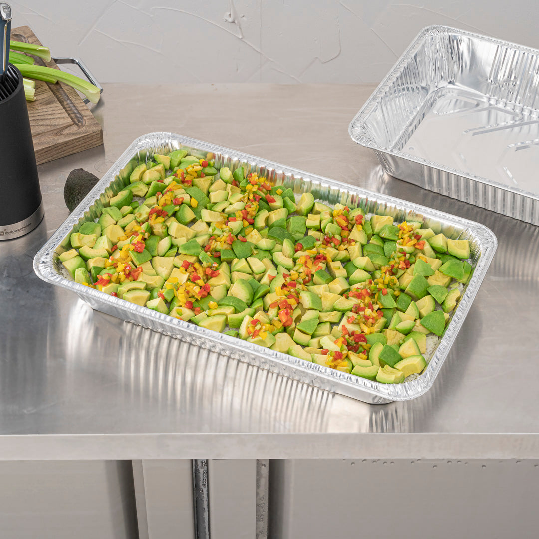 Foil Lux Aluminum Full Size Deep Steam Table Pan - 20 3/4" x 12 3/4" x 3 1/2" - 25 count box