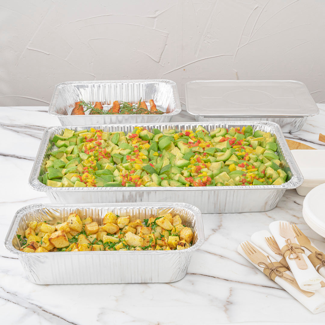 Foil Lux Aluminum Full Size Deep Steam Table Pan - 20 3/4" x 12 3/4" x 3 1/2" - 25 count box
