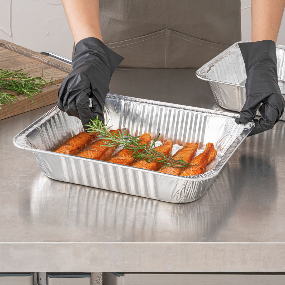 Foil Lux Aluminum 1/2 Size Deep Steam Table Pan - 12 3/4" x 10 1/2" x 2 1/2" - 25 count box