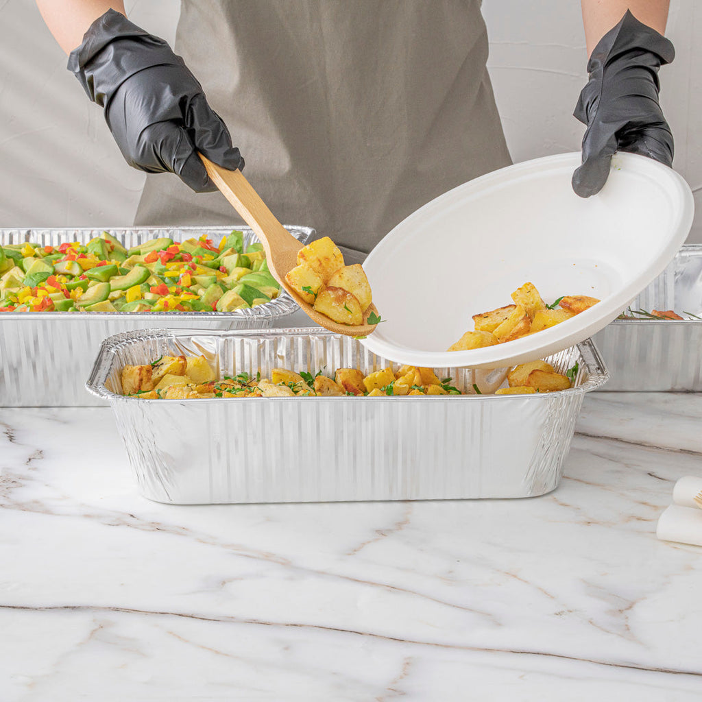 Foil Lux Aluminum 1/3 Size Deep Steam Table / Loaf Pan - 12 1/2" x 6 1/2" x 3 1/4" - 25 count box