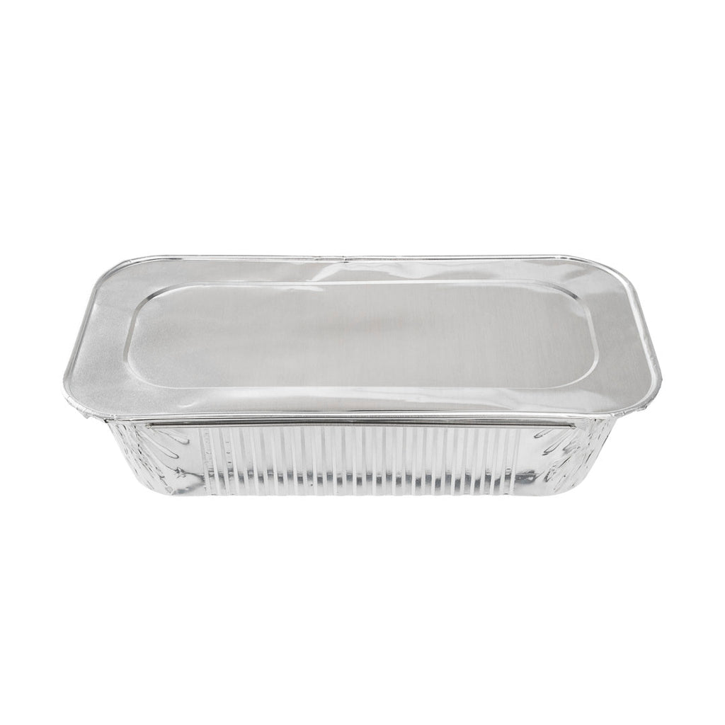 Foil Lux Aluminum Steam Table Pan Lid - Fits 1/3 Size / Loaf - 25 count box