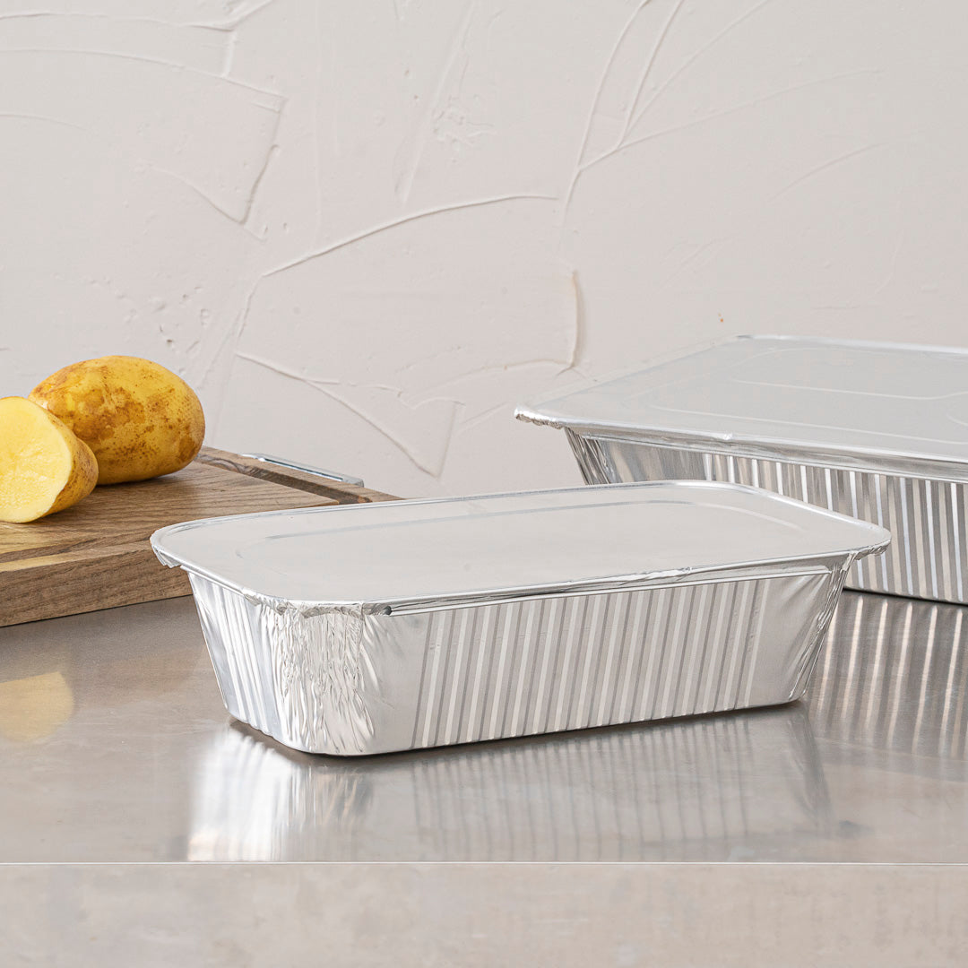 Foil Lux Aluminum Steam Table Pan Lid - Fits 1/3 Size / Loaf - 25 count box