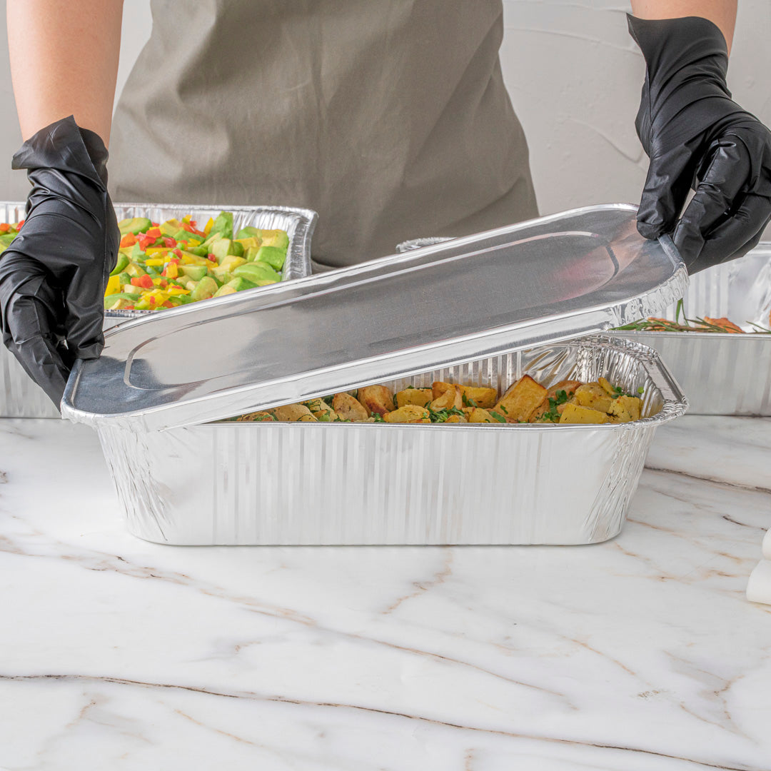 Foil Lux Aluminum Steam Table Pan Lid - Fits 1/3 Size / Loaf - 25 count box