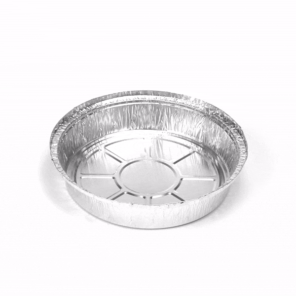 Foil Lux 37 oz Round Aluminum Take Out Pan - Heavy Weight - 9" x 9" x 2" - 100 count box