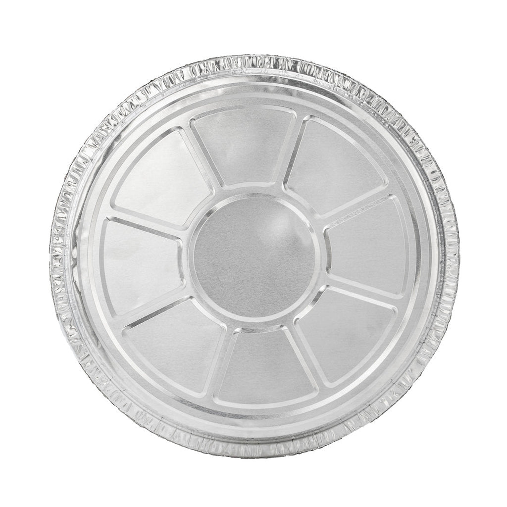 Foil Lux 37 oz Round Aluminum Take Out Pan - Heavy Weight - 9" x 9" x 2" - 100 count box