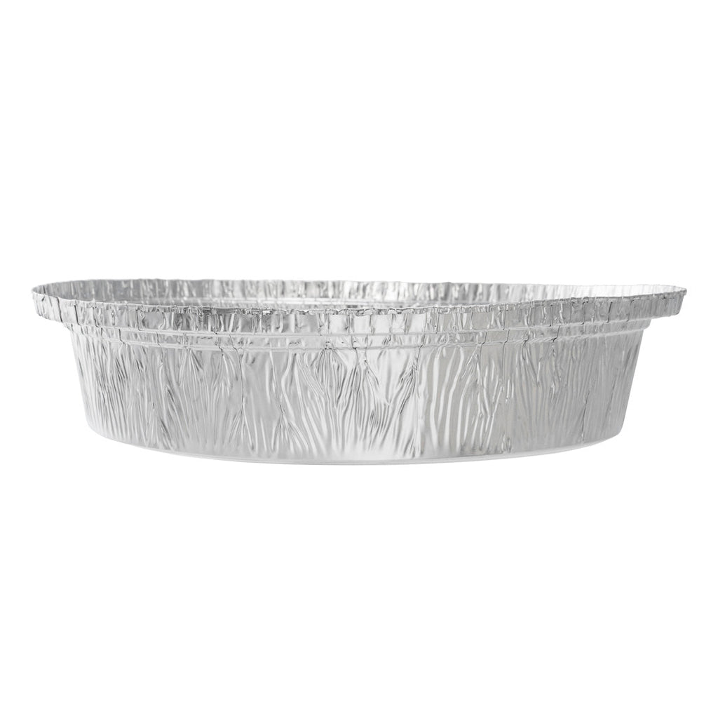 Foil Lux 36 oz Round Aluminum Take Out Pan - Heavy Weight - 8" x 8" x 2" - 100 count box
