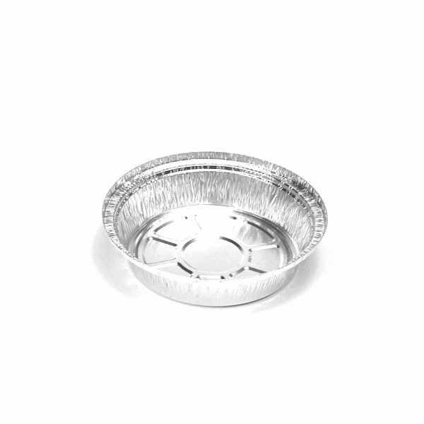 Foil Lux 24 oz Round Aluminum Take Out Pan - Heavy Weight - 7" x 7" x 1 3/4" - 100 count box