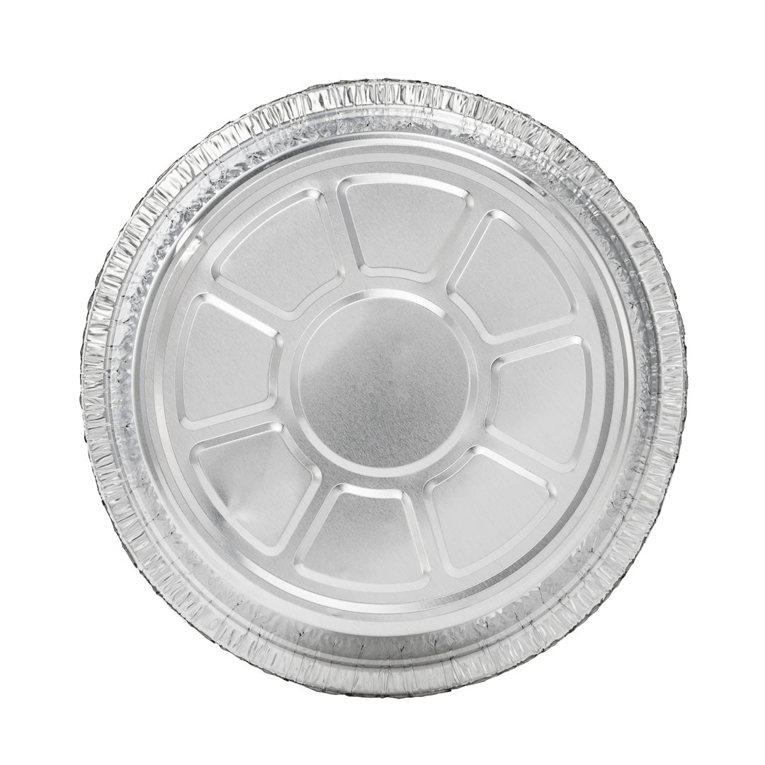 Foil Lux 24 oz Round Aluminum Take Out Pan - Heavy Weight - 7" x 7" x 1 3/4" - 100 count box